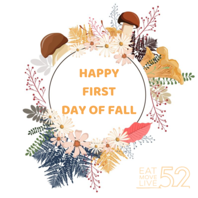 happy first day of fall in autumn wreath